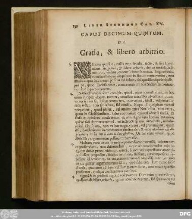 Caput Decimum-Quintum, De Gratia, & libero arbitrio.