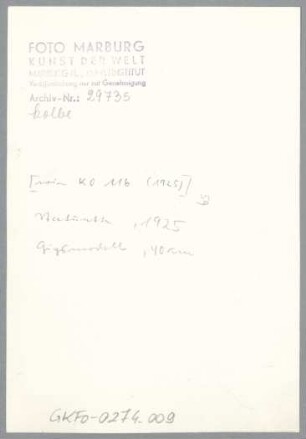 Statuette, 1925, Gips