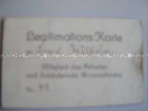 Legitimations-Karte des Arbeiter- und Soldatenrates Braunschweig für Ernst Wilhelm