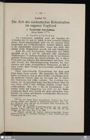 Kapitel VII. Die Zeit der ostdeutschen Kolonisation im engeren Vogtland