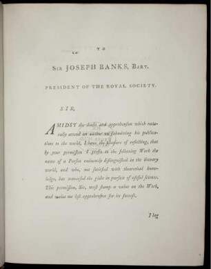 Sir Joseph Banks, Bart. President Of The Royal Society.