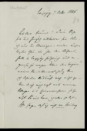 Nr. 10: Brief von Bernhard Windscheid an Gottlieb Planck, 7.10.1886