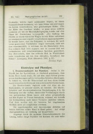 Electrolyse und Photolyse