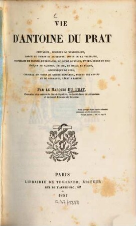 Vie d'Antoine du Prat