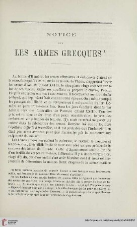 N.S. 5.1862: Notice sur les armes grecques