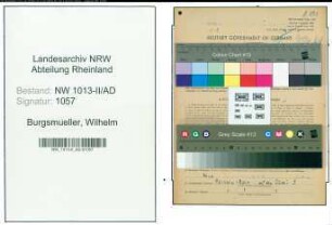 Entnazifizierung Wilhelm Burgsmueller , geb. 26.05.1907 (Verwaltungsangestellter)