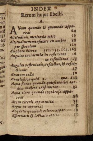Index Rerum hujus libelli.