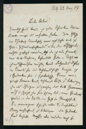 Brief vom 23. März 1887