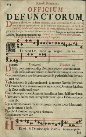 Officium Defunctorum.