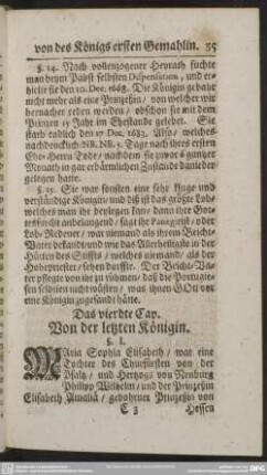 Das vierte Cap. Von der letzten Königin