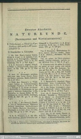 Zweyter Abschnitt: Naturkunde