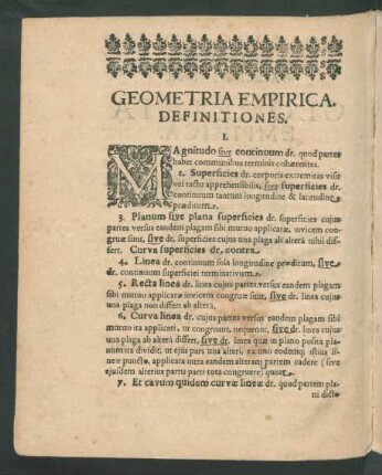 Geometria Empirica. Definitiones.