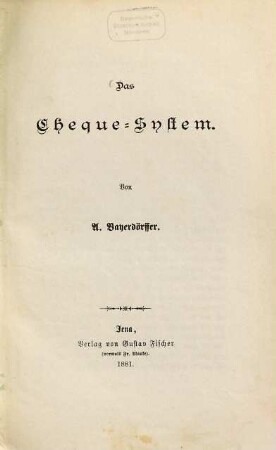 Das Cheque-System