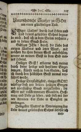 Unterschidliche Seufzer zu Gott um einen glückseeligen Tod