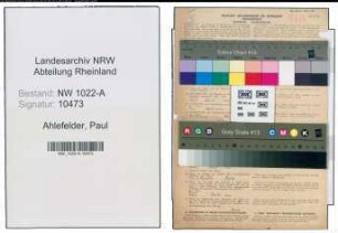 Entnazifizierung Paul Ahlefelder , geb. 13.09.1892 (Staedtischer Angestellter)