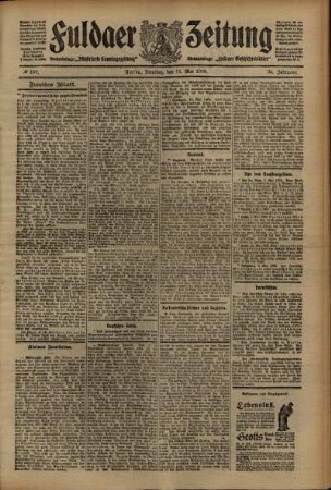 Zweite Ausgabe vom Dienstag, den 11. Mai 1909.