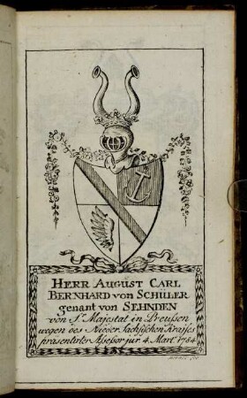 Herr August Carl Bernhard von Schüler genant von Sehnden[...] - Herr Georg Gottlob Balemann[...]