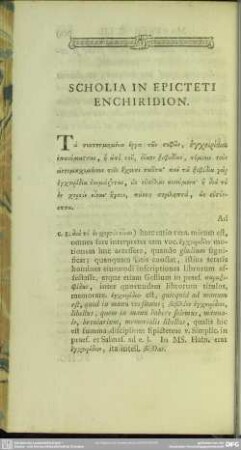 Scholia In Epicteti Enchiridion