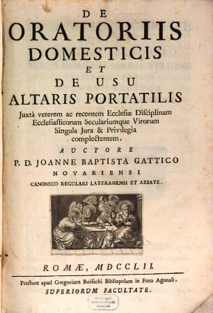 De oratoriis domesticis ...