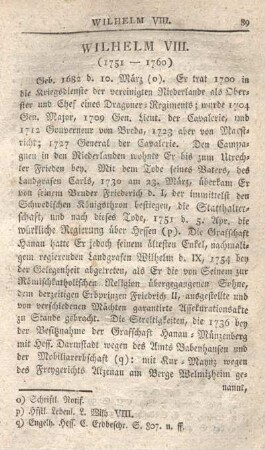 Wilhelm VIII. (1752 - 1760)