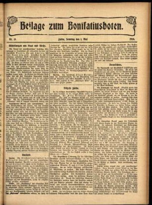 Zweite Ausgabe vom Sonntag, den 01. Mai 1910.