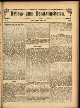Zweite Ausgabe vom Sonntag, den 01. Mai 1910.