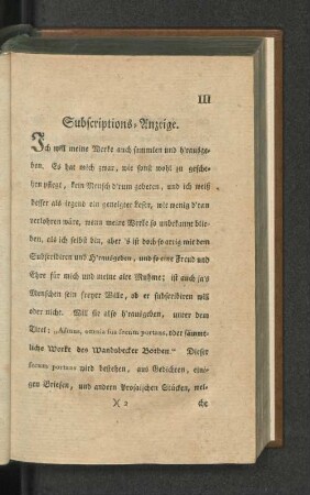 Subscriptions-Anzeige.