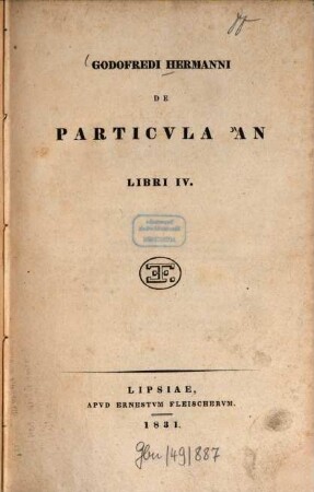 De particula An : Libri IV
