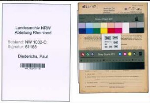 Entnazifizierung Paul Diederichs, geb. 28.10.1911 (Techn.Leiter)