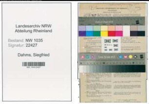 Entnazifizierung Siegfried Dahms , geb. 26.01.1920 ()