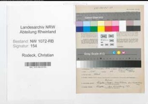 Entnazifizierung Christian Rodeck , geb. 13.11.1901 (Buergermeister)