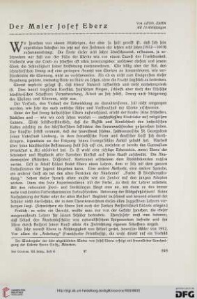 12.1920: Der Maler Josef Eberz