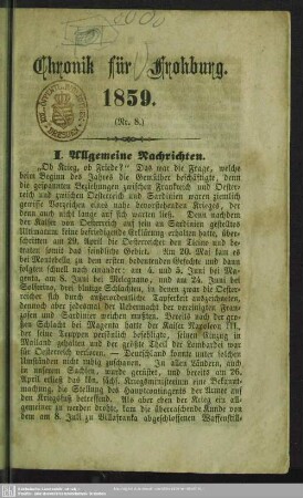 8.1859: Chronik von Frohburg und Umgebung