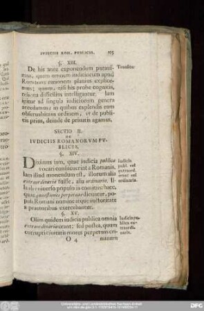 Sectio II. De Iudiciis Romanorum Publicis.