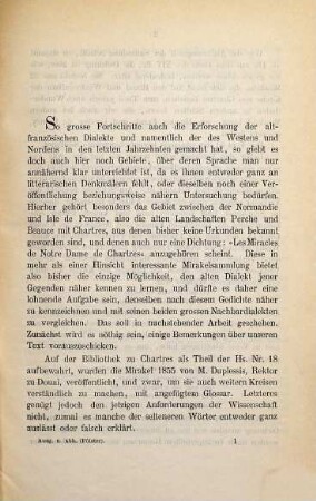 Sprachliche Reimuntersuchung der Miracles de Nostre Dame de Chartres des Mestre Jehan le Marchant