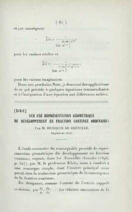 Sur une représentation géométrique du développement en fraction continue ordinaire.