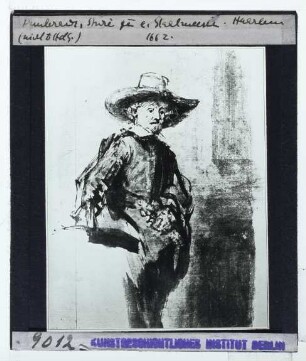 Rembrandt, Studie für ein Mitglied der Tuchmachergilde, Volkert Jansz. (Zeichnung Benesch 1180) (Rotterdam BvB R 133(PK)))