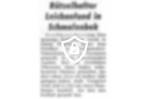 Rätselhafter Leichenfund in Schmalenbek