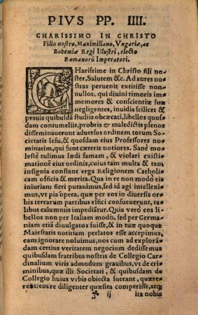 Societatis Jesu Defensio adversus obtrectatus ex testimonio et literis Pii IV. P. M.