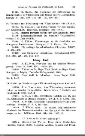 15. Geistige Beziehungen Württembergs zum Ausland