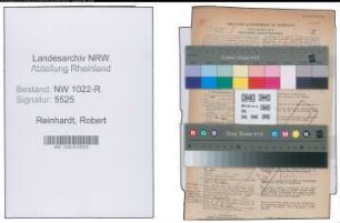 Entnazifizierung Robert Reinhardt , geb. 05.08.1897 (Kaufmann)