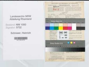 Entnazifizierung Heinrich Schroeer, geb. 27.04.1898 (Ingenieur)