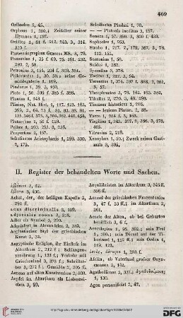 II: Register der behandelten Worte und Sachen