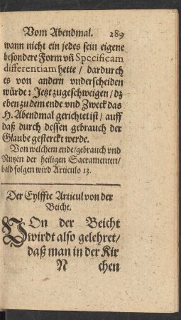 Der Eylffte Articul von der Beicht