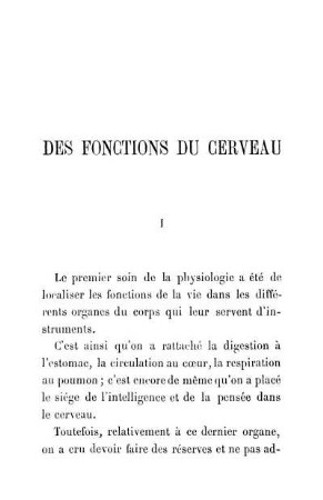 Des Fonctions Du Cerveau