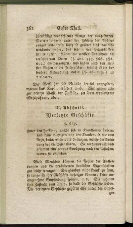III. Abschnitt. Verletzte Geschäfte