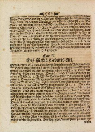 Cap. III. Des Meßiä Geburts-Art