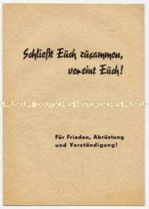 Propagandaschrift der Nationalen Front gegen NATO und Atomwaffenstationierung