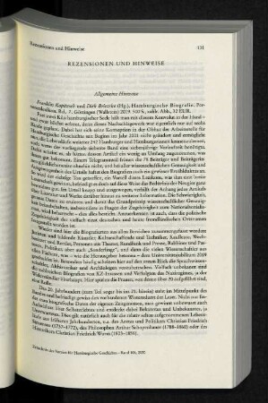 Rezensionen und Hinweise: Allgemeine Hinweise