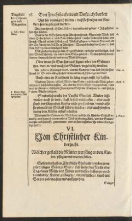 VI. Von Christlicher Kinderzucht.